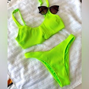 Hollister Neon Green Bikini Set
